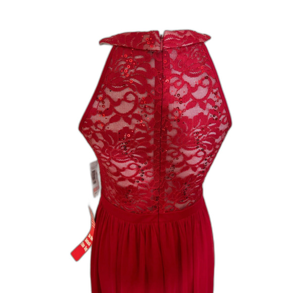 Night Way Collections Red Lace Maxi Dress - Picture 5 of 13